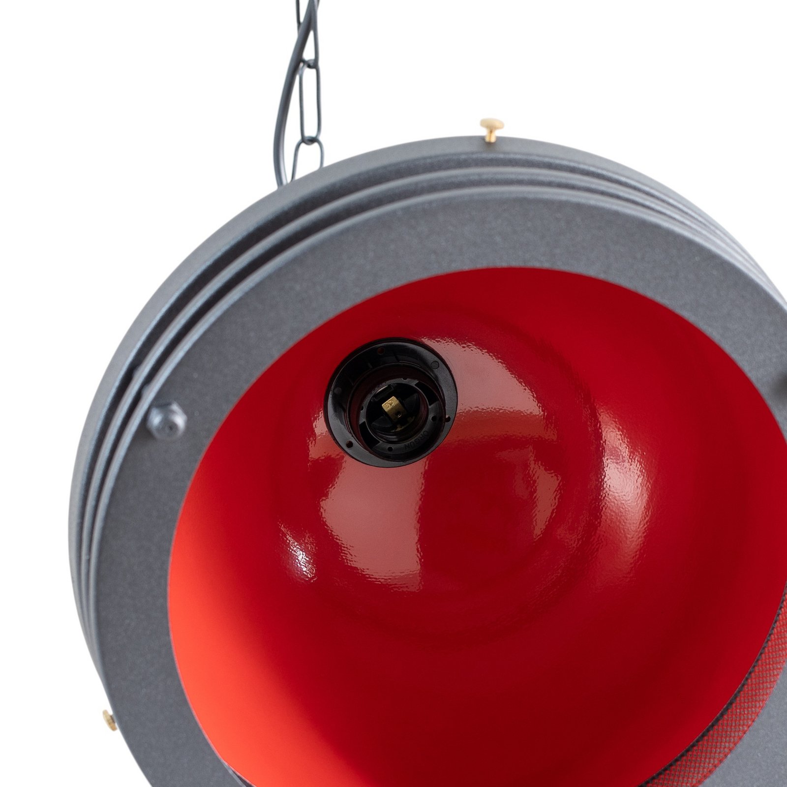 Závesné svietidlo Saglam 3762, červená/čierna, železo, Ø 32 cm