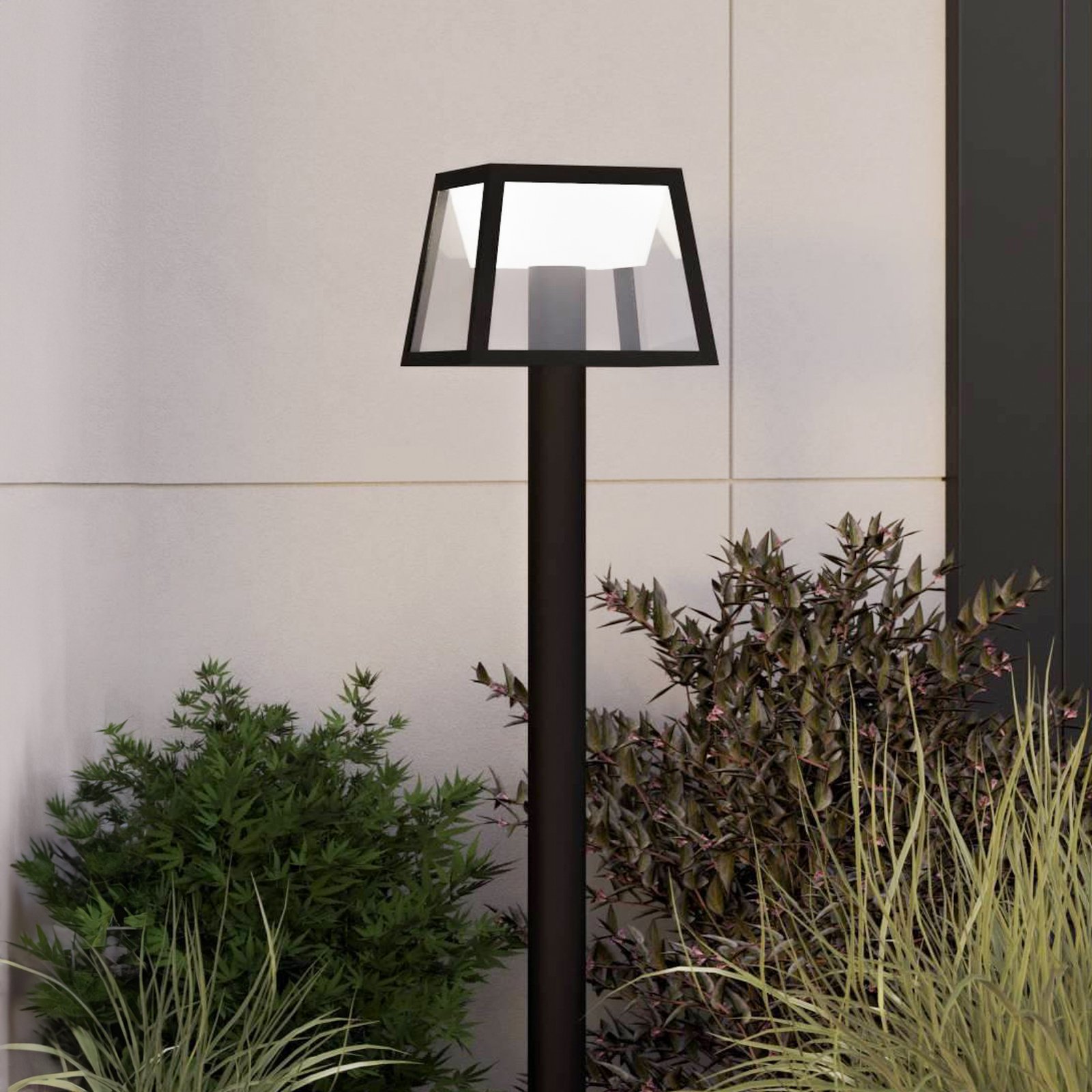 LED-gadelampe Altilia, højde 106 cm, sort, sensor