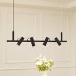 Lucande Lysias pendant light, black, metal, length 120cm