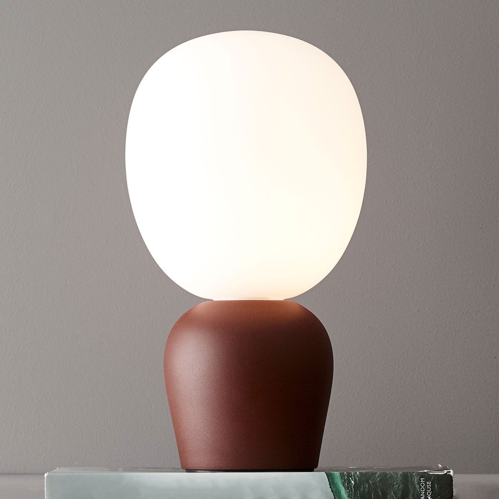 BELID Buddy table lamp, dark rust, for Living / Dining Room, metal, glass, G9, 5 W, energy efficiency: A++, H: 35.5 cm