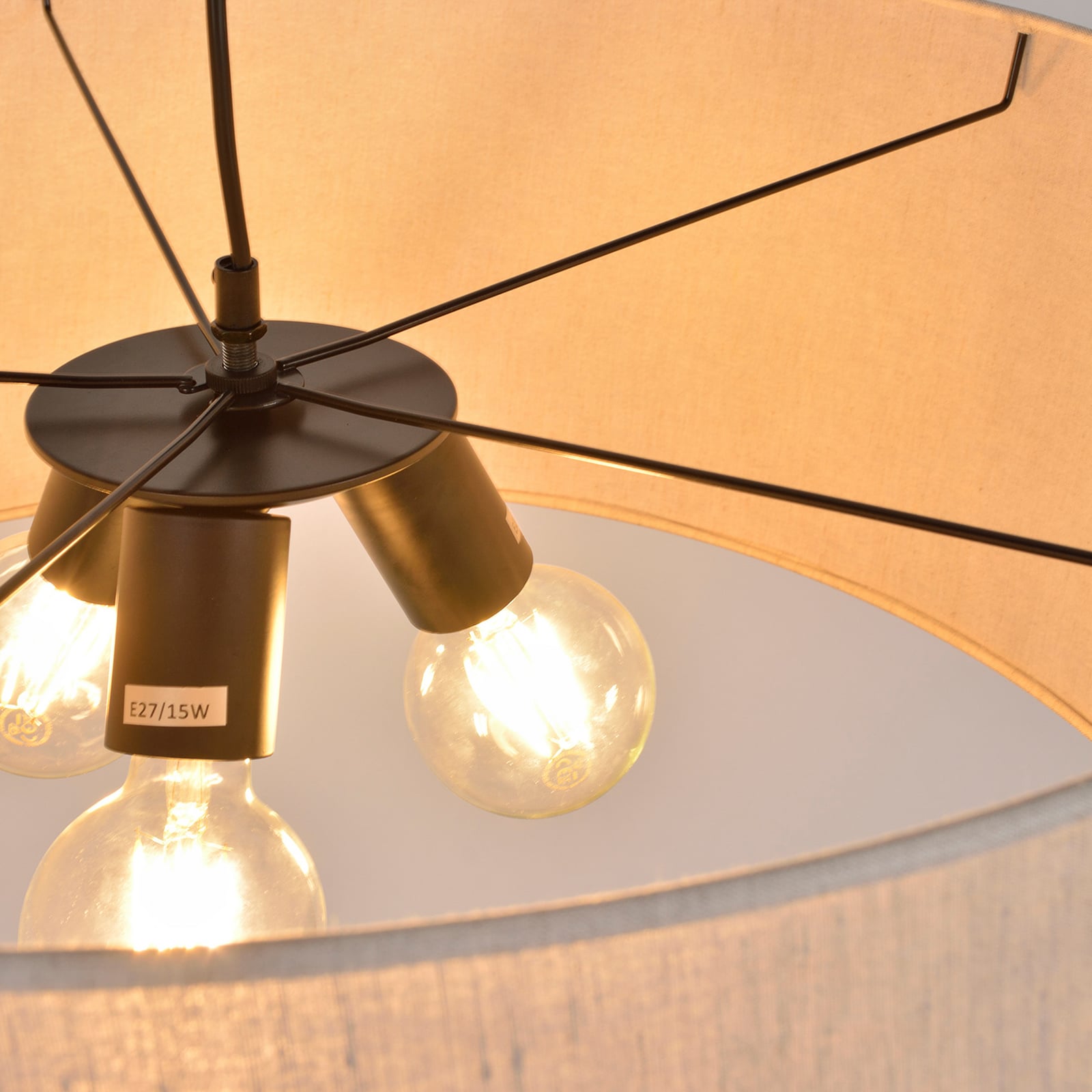 Lampada a sospensione Tambour pyla Ø 78 cm in lino/cotone - COREP SAS