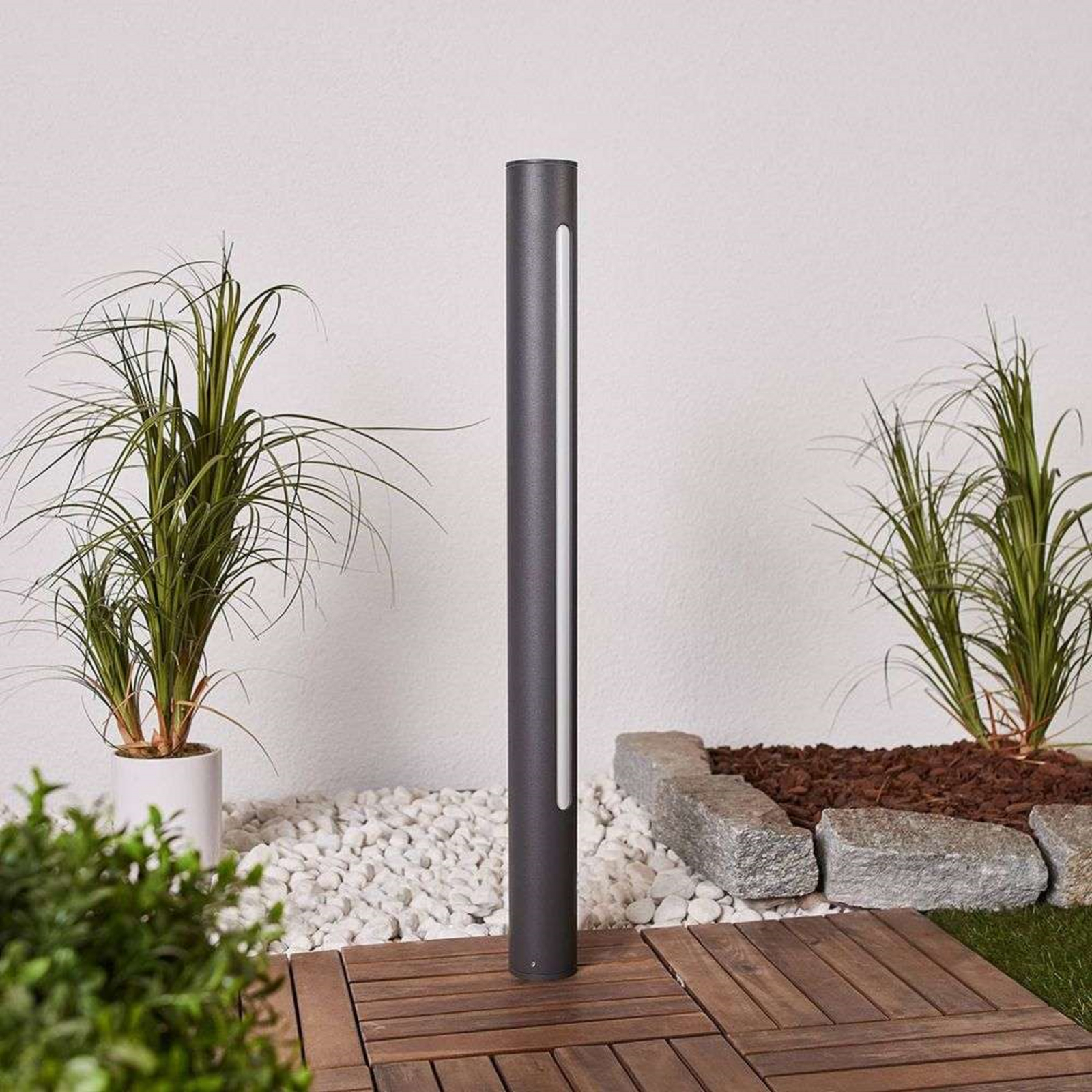 Tomas Lampada da Giardino H75 Grigio Scuro/Bianco - Lucande