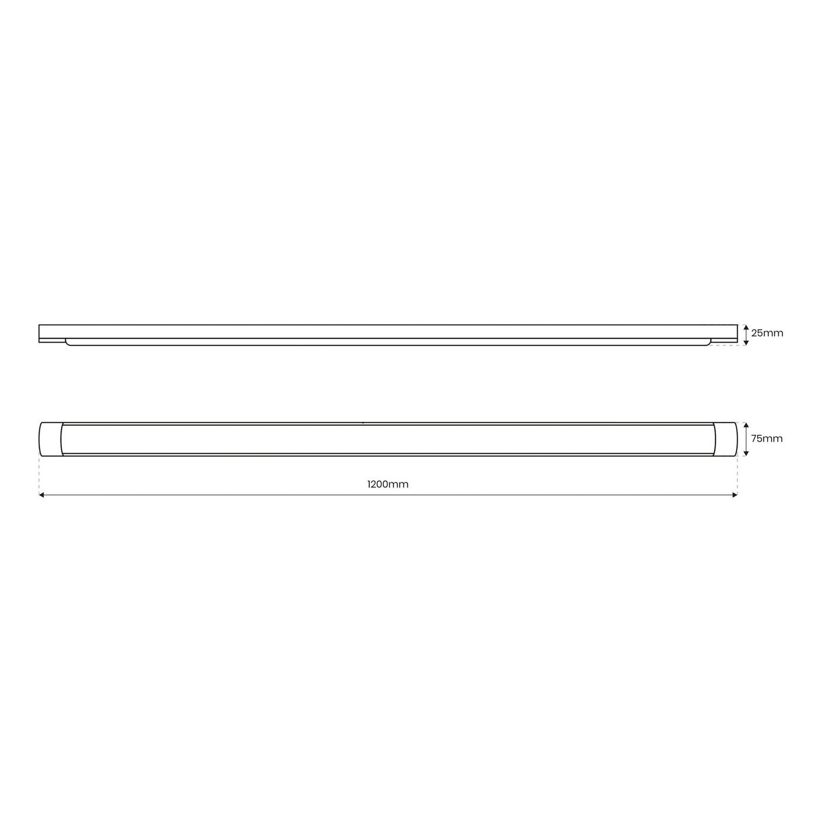 LED-Deckenleuchte Batten, Länge 120 cm, Alu, weiß, 4.000 K