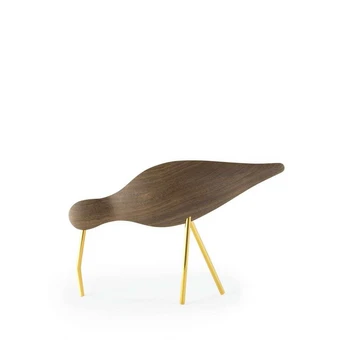Shorebird Skulptur Large Walnut Brass - Normann Copenhagen