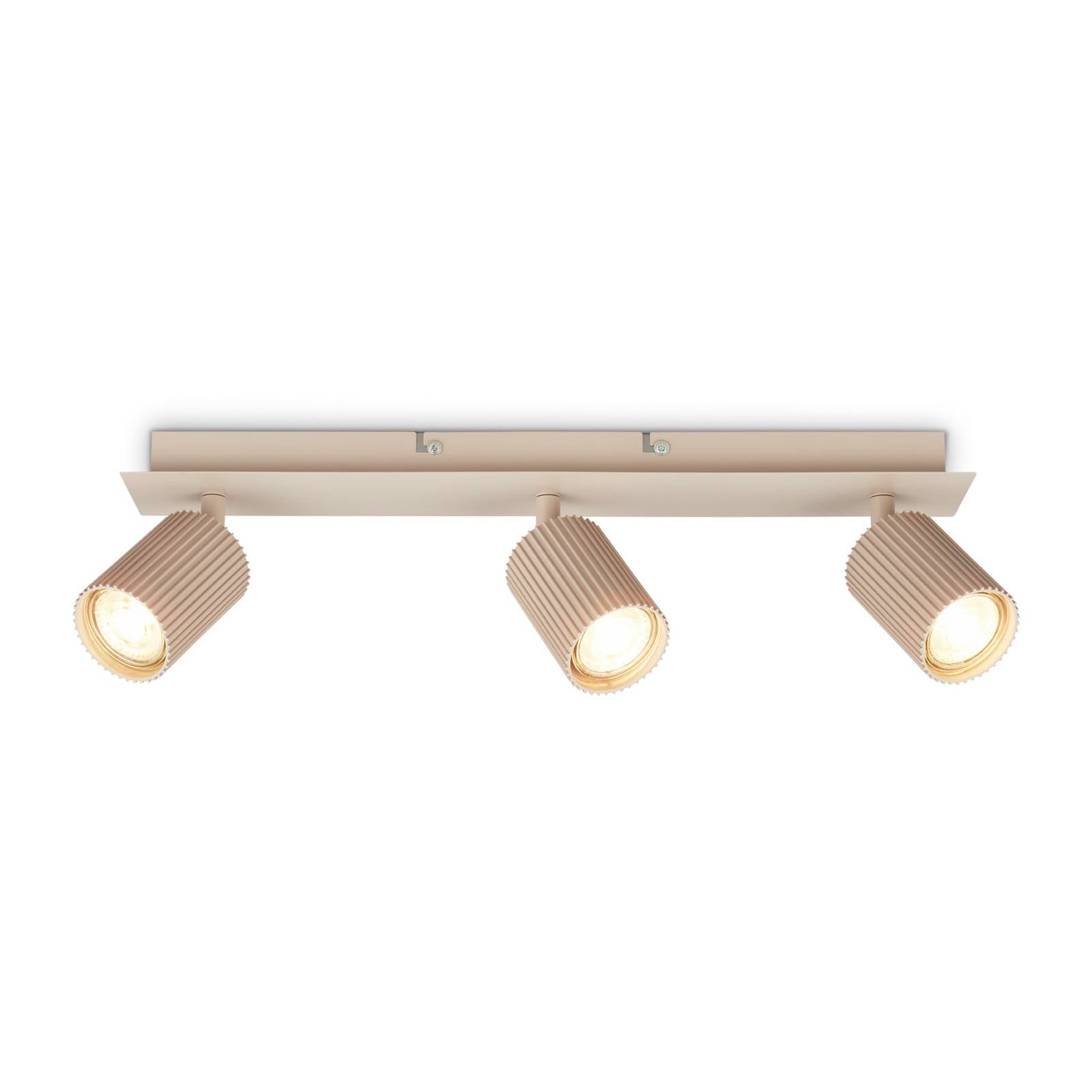 Deckenstrahler Ida, beige, 3-flammig, Kunststoff/Metall