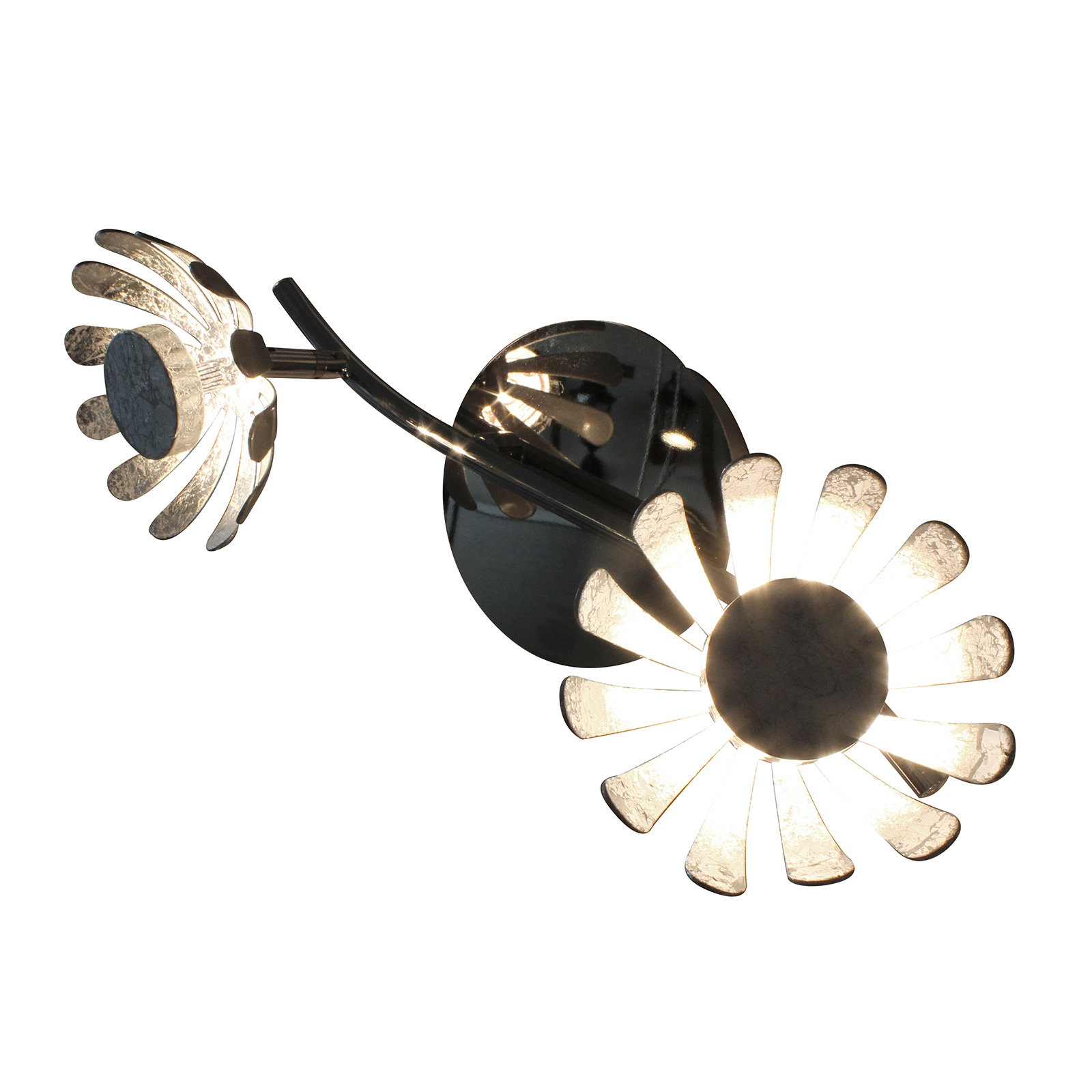 LED-wandlamp Bloom 2-lamps zilver