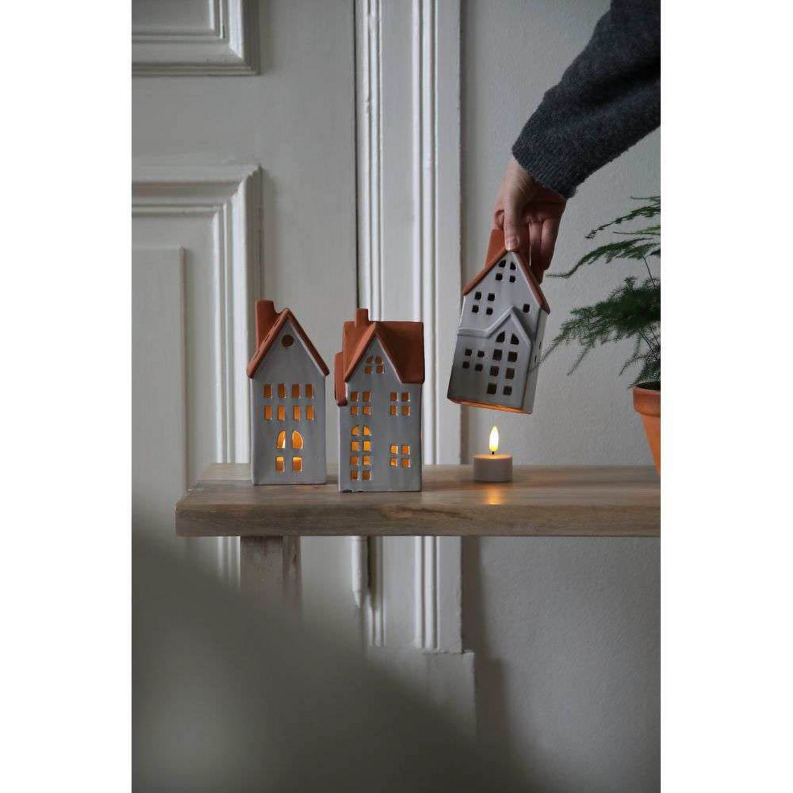 Molton Decoration Bordlampe 3 pcs. White/Brown - Markslöjd