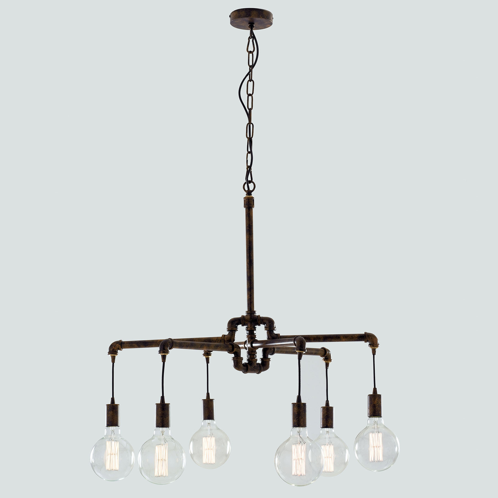 Amarcord hanging light, rusty brown, 6-bulb