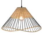 Reed hanging light, conical lampshade