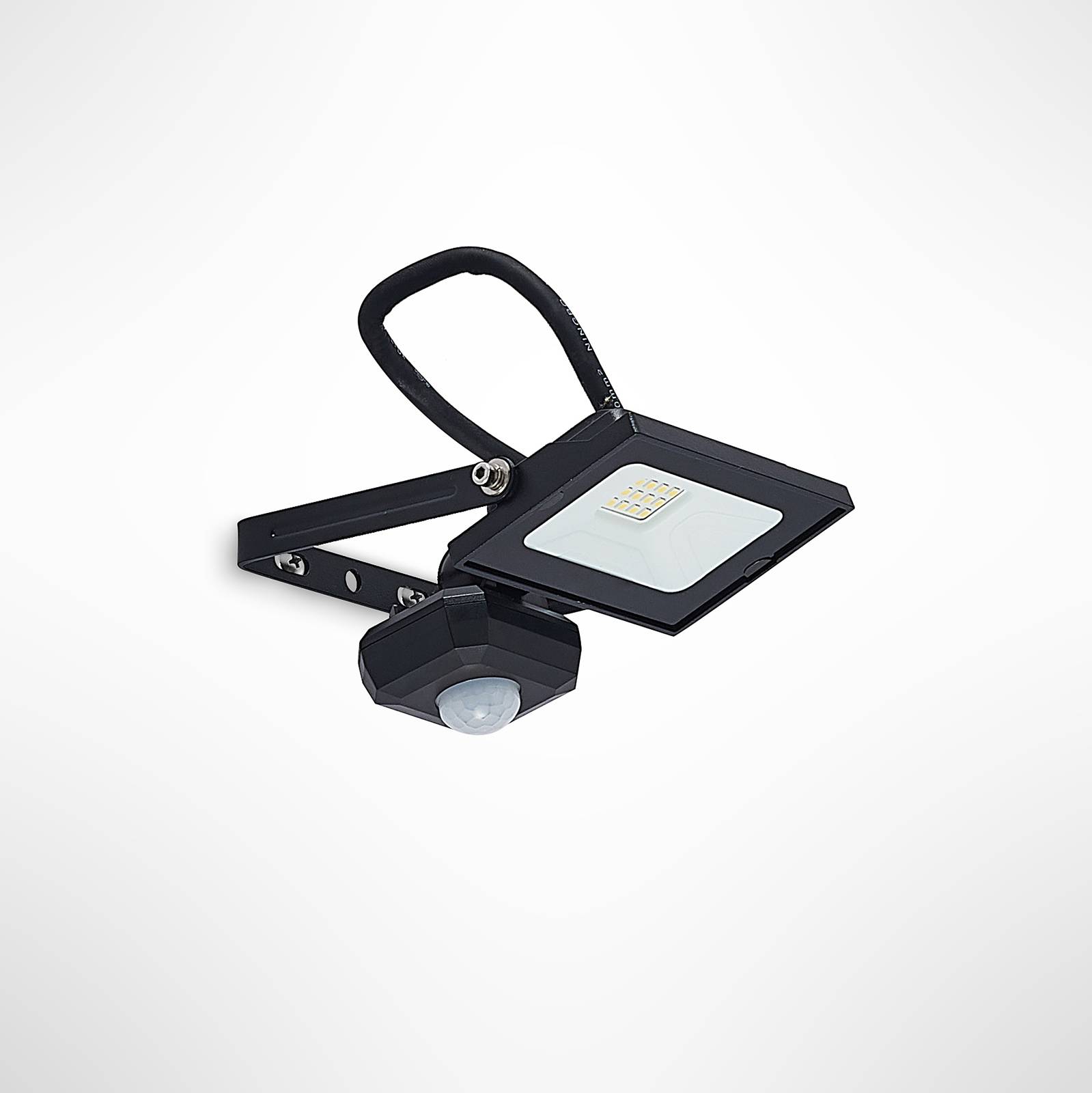 Lindby Aine LED outdoor spot black 12.3 cm sensor, aluminium, glass, 10 W, W: 9.2 cm, H: 12.3 cm