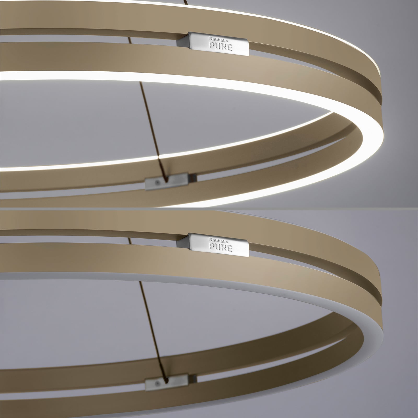 E-Loop LED-Hängeleuchte bronze, Ø 70 cm, Alu, CCT - PURE E-Loop LED-Hängeleuchte bronze, Ø 70 cm, Alu, CCT - PURE