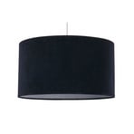 Mersana pendant light, Ø 50 cm, dark blue, velvet, E27