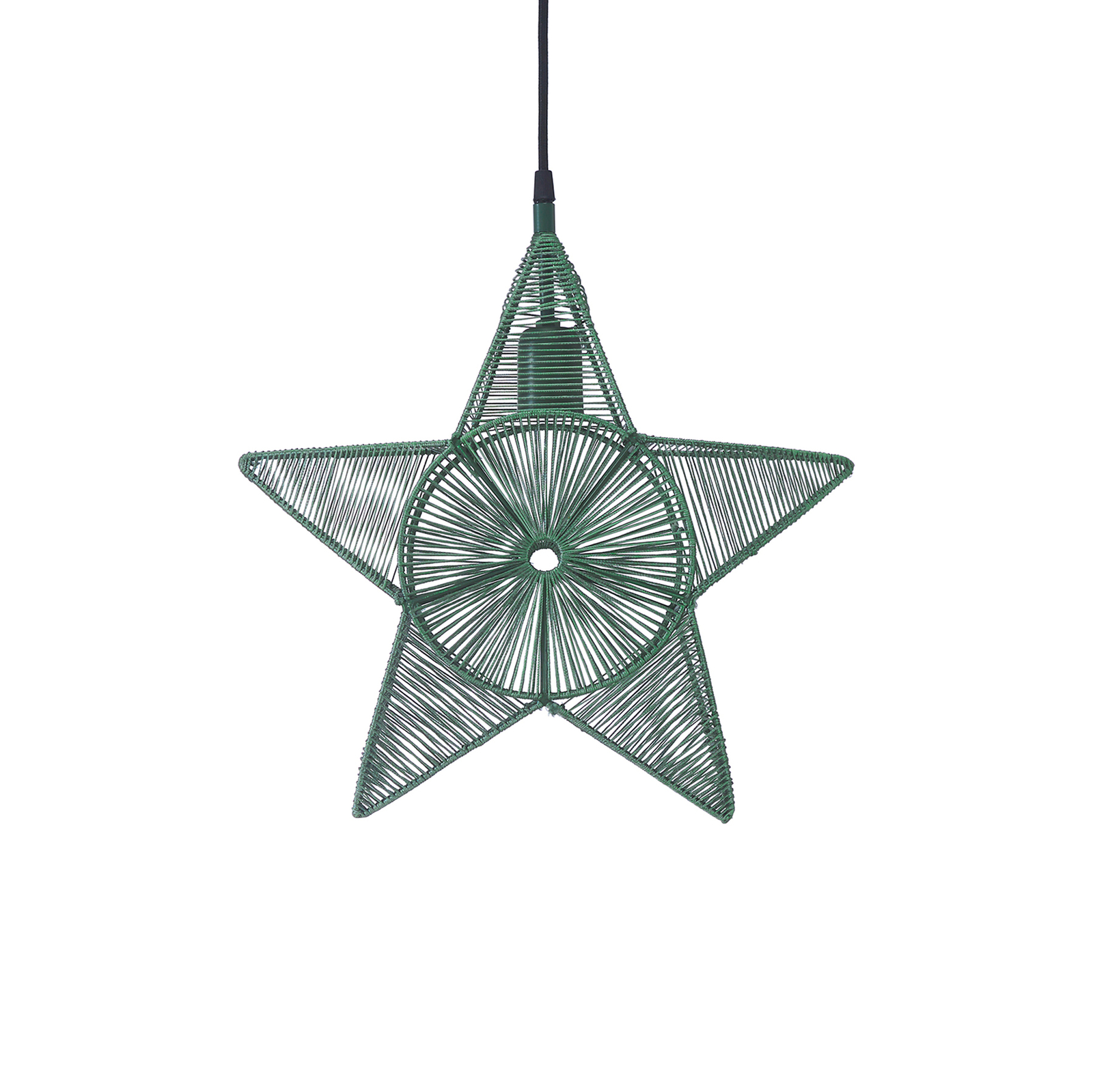 PR Home Regina dekor-csillag fém fonallal zöld