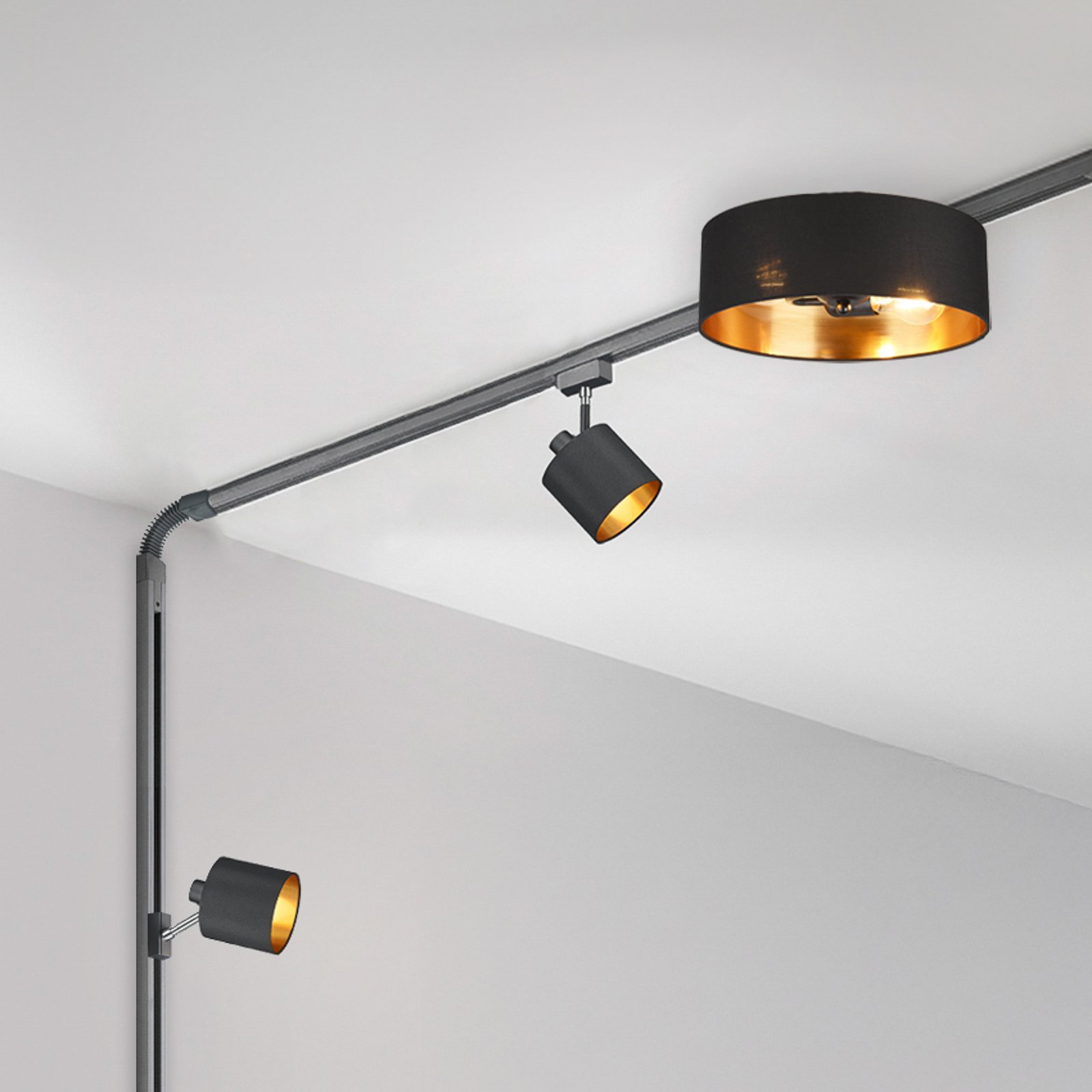 Schienenset DUOline Hostel/Tommy, schwarz 3 m 6-flg. E27/E14