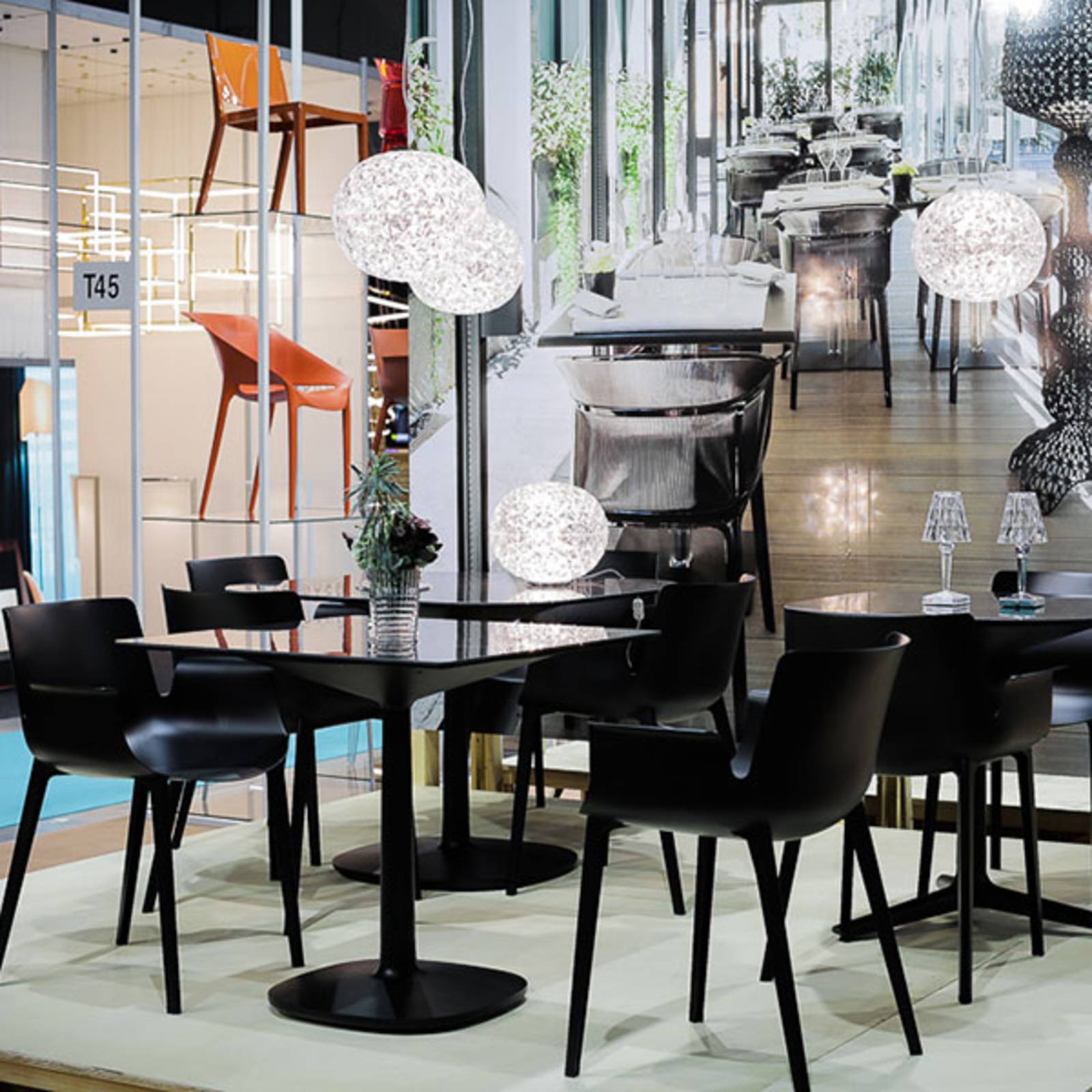 Kartell Planet lampa stołowa kula, przezroczysta