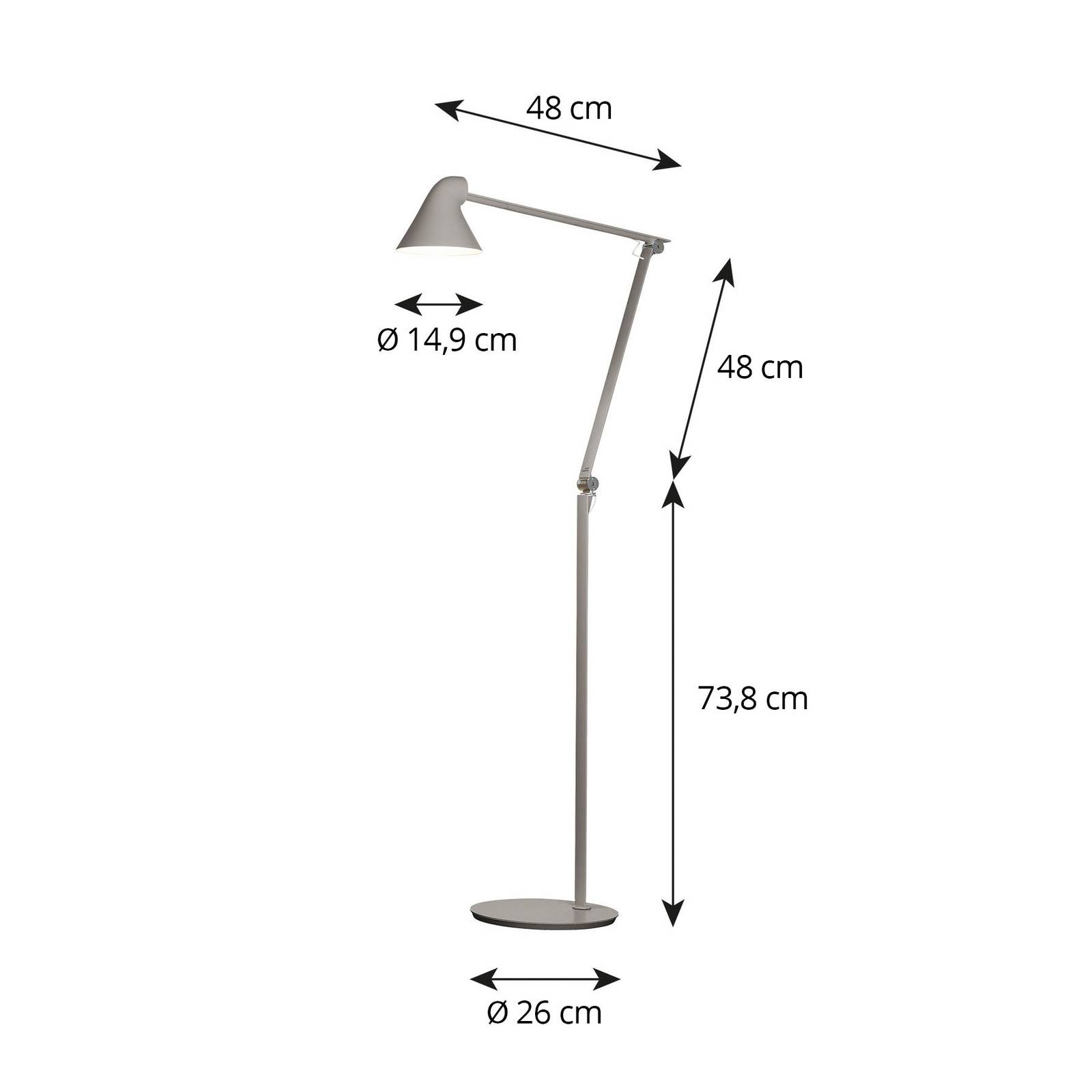 Louis Poulsen Louis Poulsen NJP stojací lampa 3000 K světle šedá