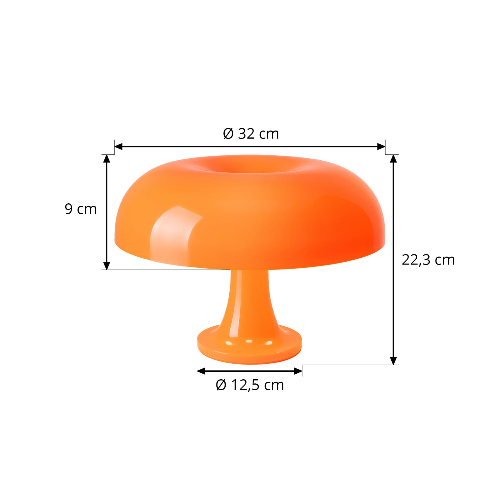 Artemide Nessino - Lampe à poser design, orange Artemide Nessino - Lampe à poser design, orange