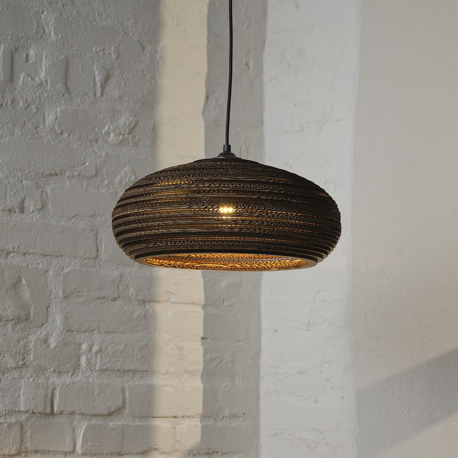 OSRAM Hängeleuchte DROP, braun, Ø 40 cm, Wellpappe, E27