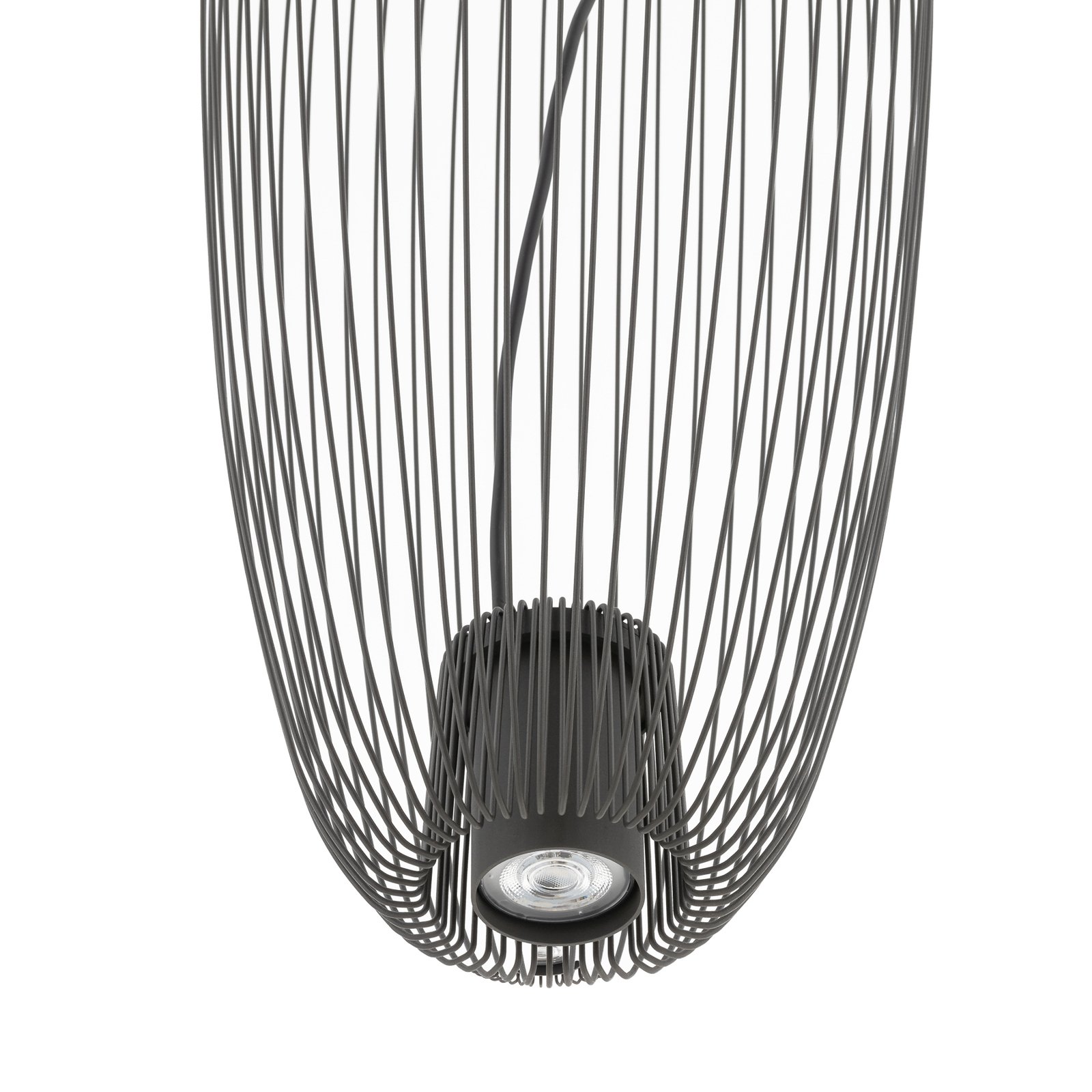 Pumpkin S pendant light, dark grey, Ø 27 cm, metal, GU10