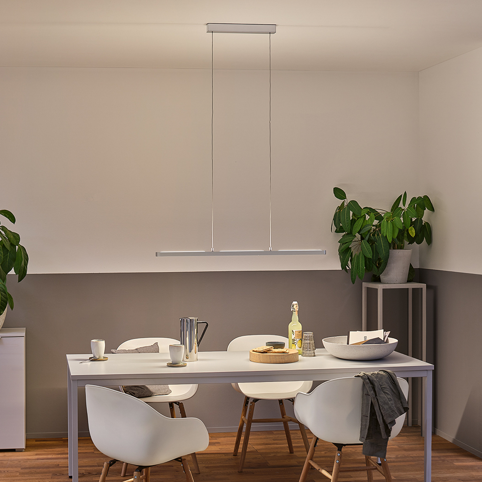 Lampa wisząca LED Paulmann Lento, chrom, 100 cm, światło skierowane w górę/w Lampa wisząca LED Paulmann Lento, chrom, 100 cm, światło skierowane w górę/w