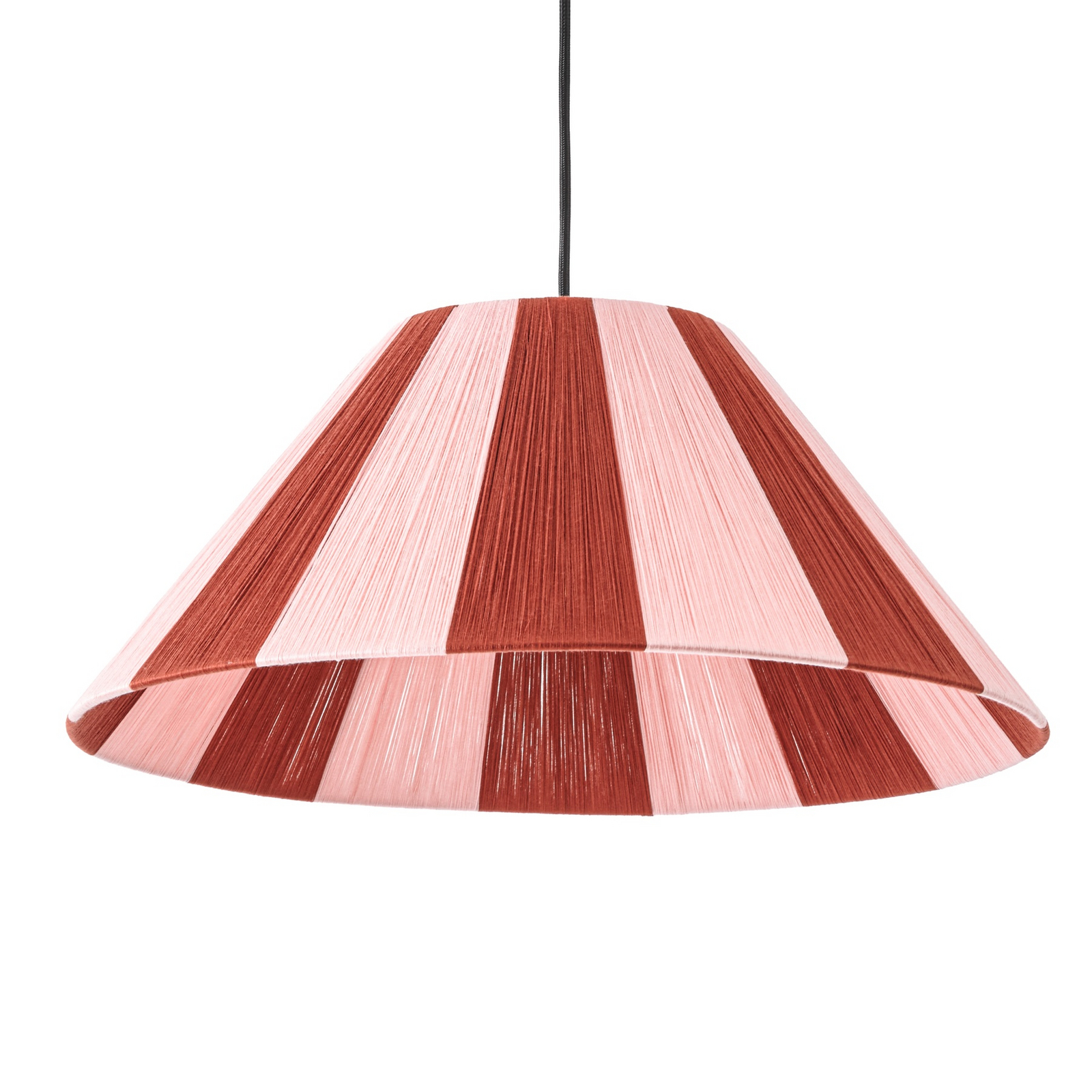 Suly hængelampe, rød/lyserød, bomuld, Ø 45 cm – Lindby Suly hængelampe, rød/lyserød, bomuld, Ø 45 cm – Lindby