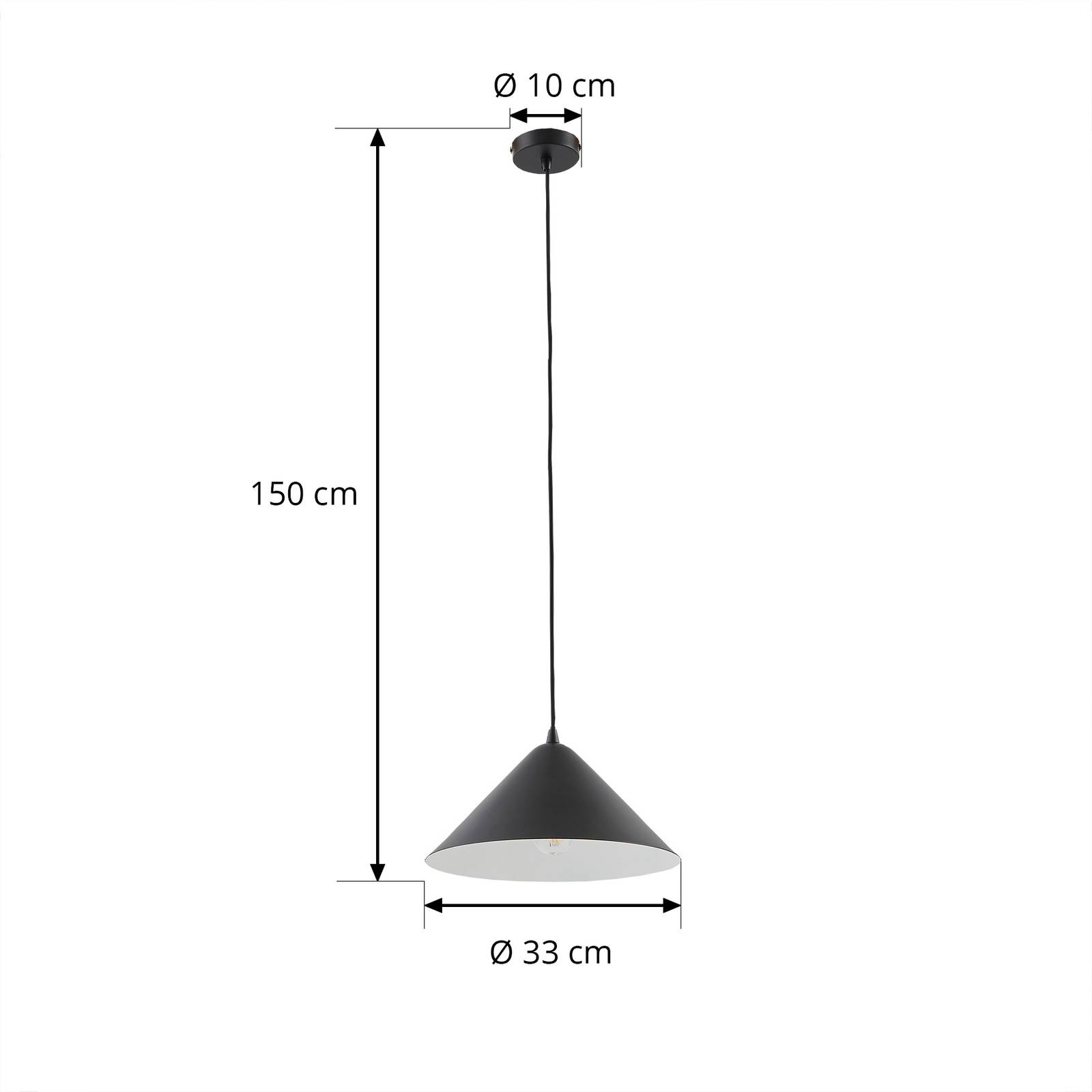 Lampa wisząca Clarine, czarny/biały, Ø 32 cm, metal