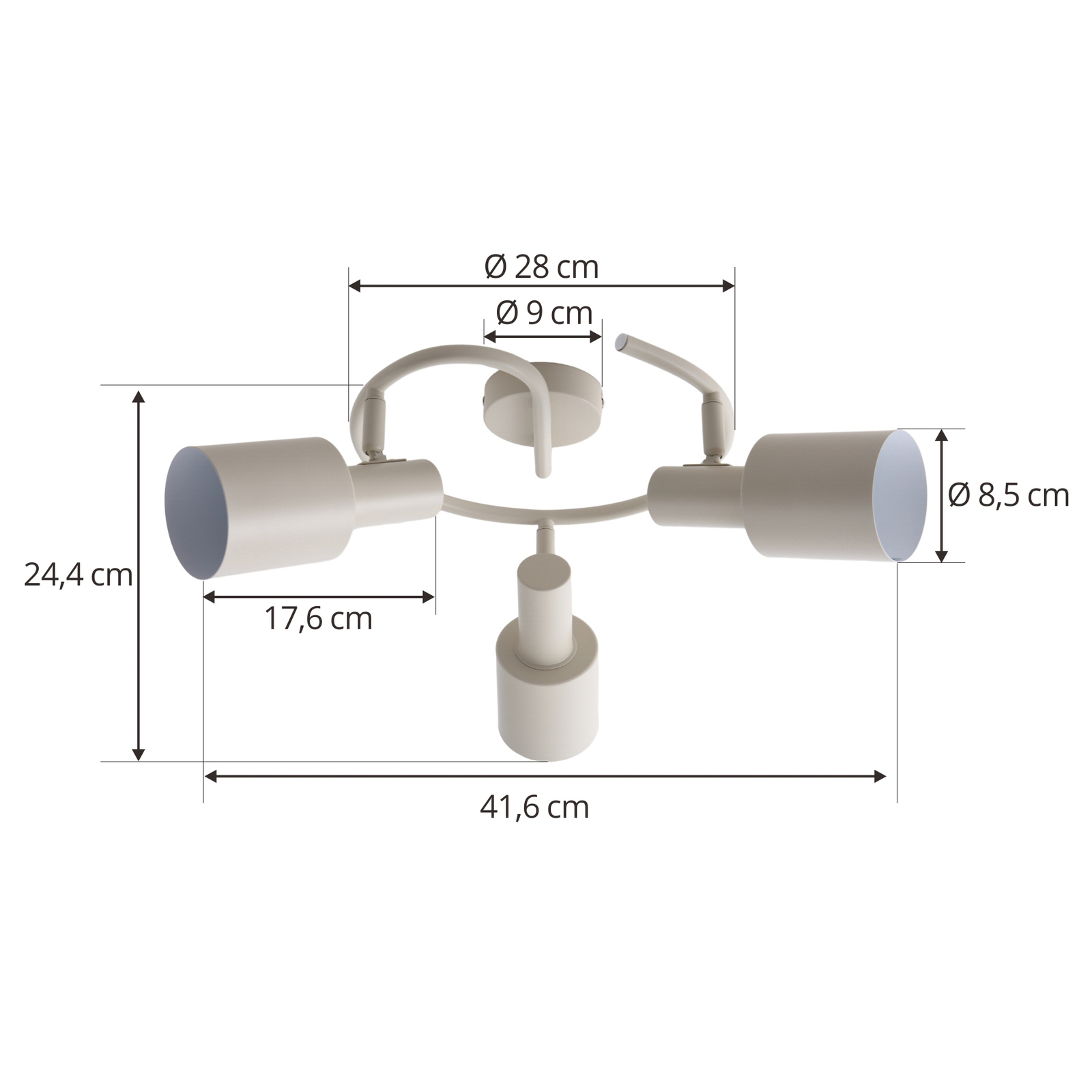 Ovelia 3 Round Ceiling Lamp Beige - Lindby