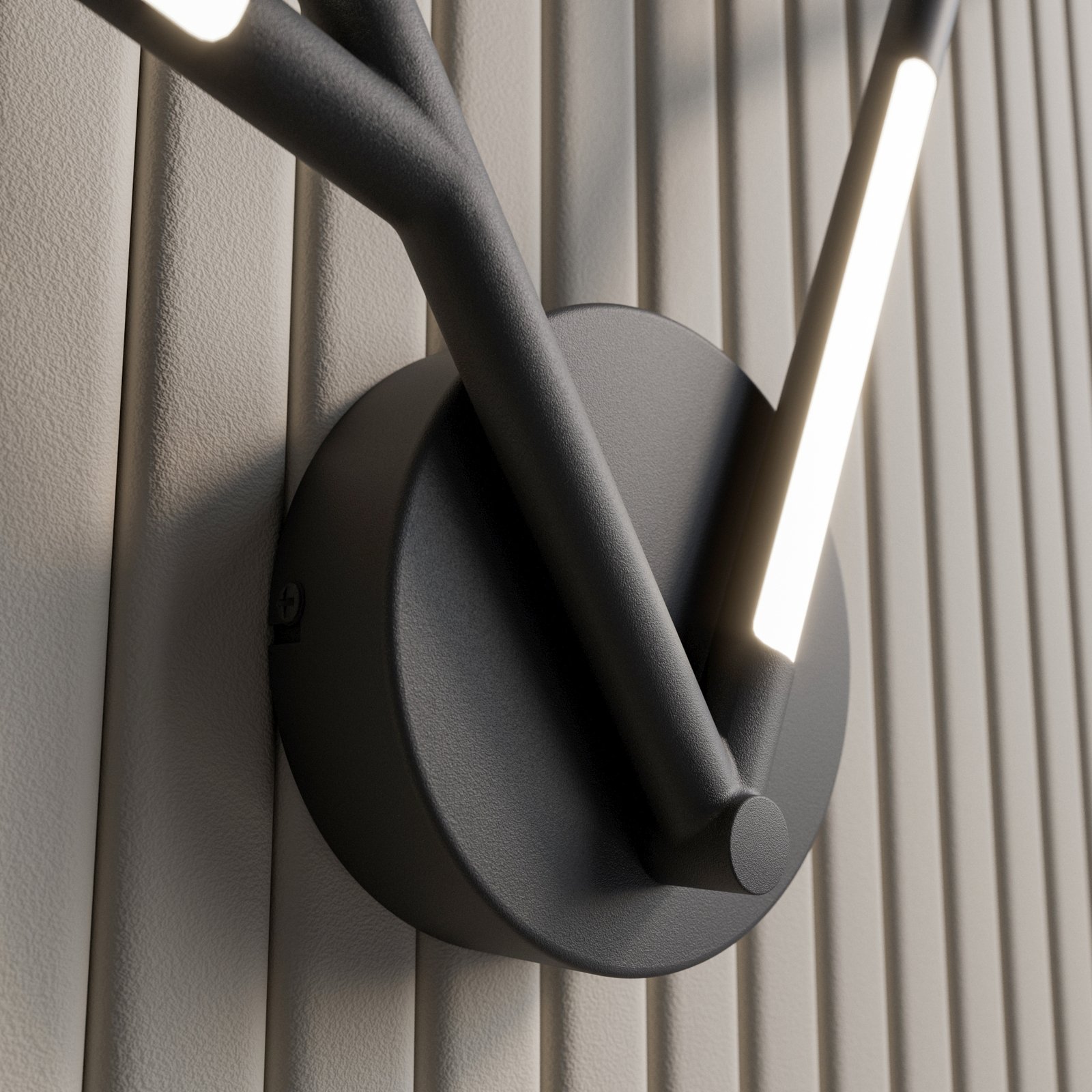 Lucande Cuerno LED-Wandleuchte in Schwarz-Weiß