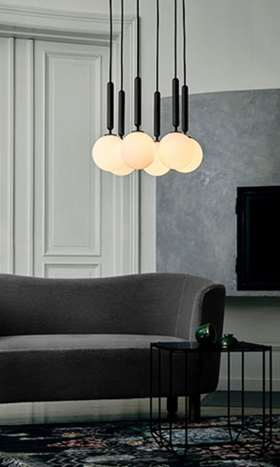 Nuura šviestuvas Miira 6, Ø 35 cm, pilkos/opalo spalvos, 6 lempų. Nuura šviestuvas Miira 6, Ø 35 cm, pilkos/opalo spalvos, 6 lempų.