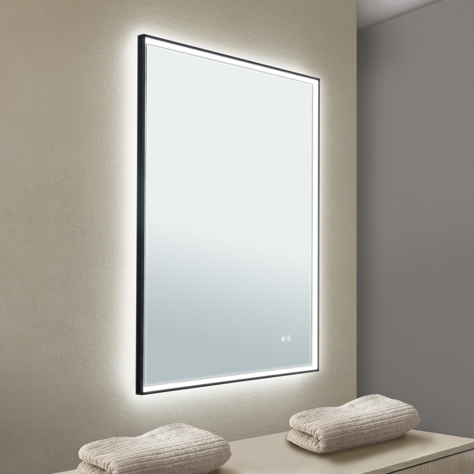 Frame LED mirror, 70 x 90 cm, CCT, anti-fog, dimmable