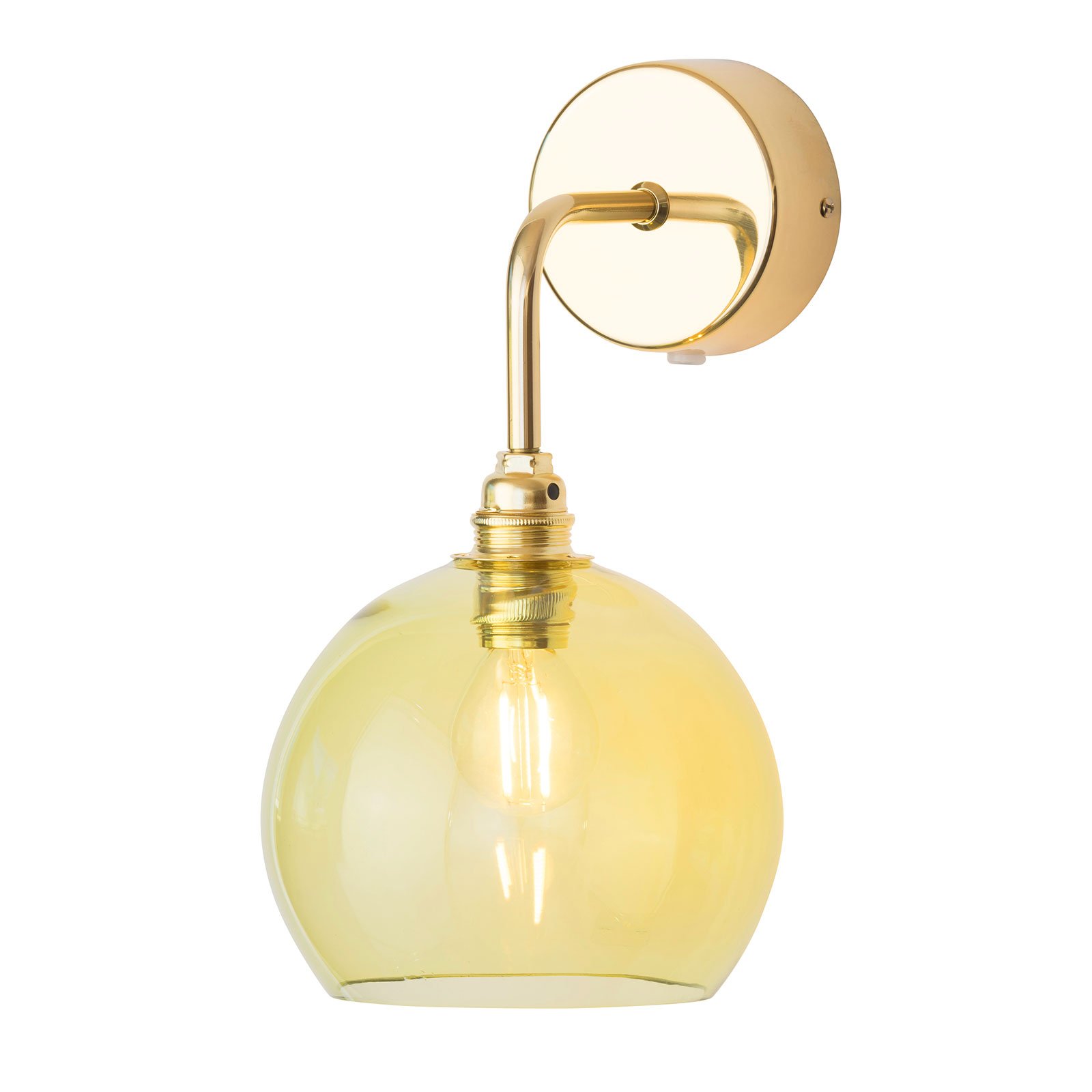 EBB & FLOW Rowan стенна лампа златен абажур маслиненозелен