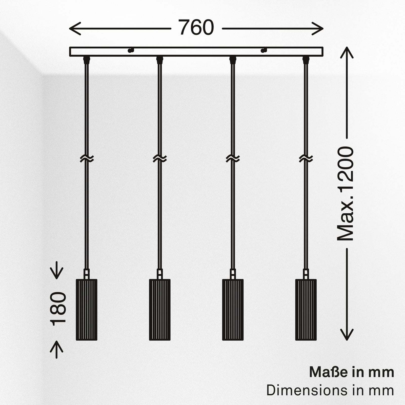 Suspension Ida, beige, à 4 lampes, longueur 76 cm, GU10 Suspension Ida, beige, à 4 lampes, longueur 76 cm, GU10