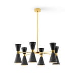 Lampa wisząca Stilnovo Megafono, długość 80 cm, czarna, 12-punktowa.