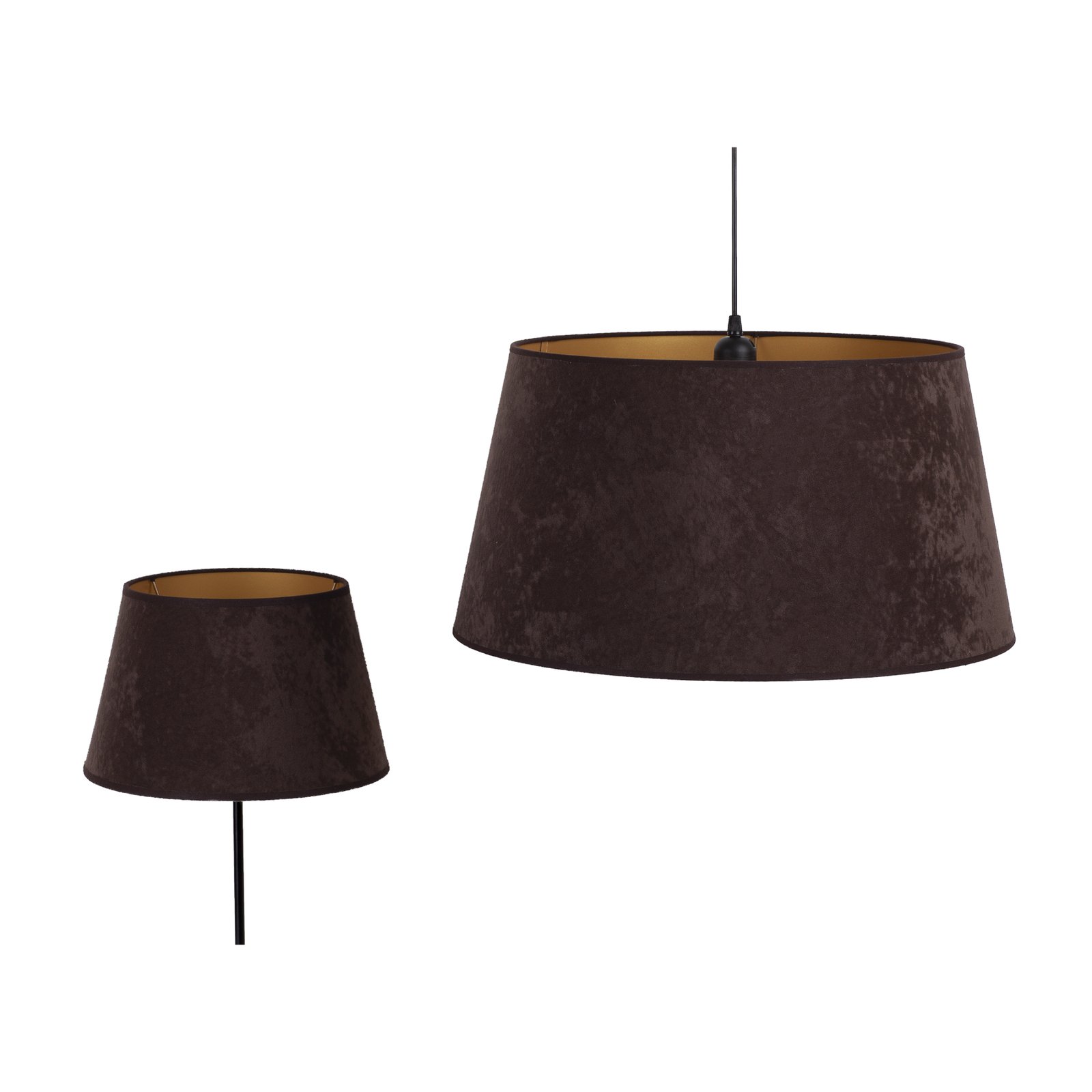 Cone lampshade height 18 cm, brown/gold