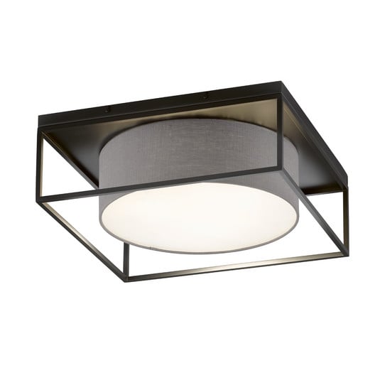 Deckenleuchte Carre 50x50cm Stoffschirm grau