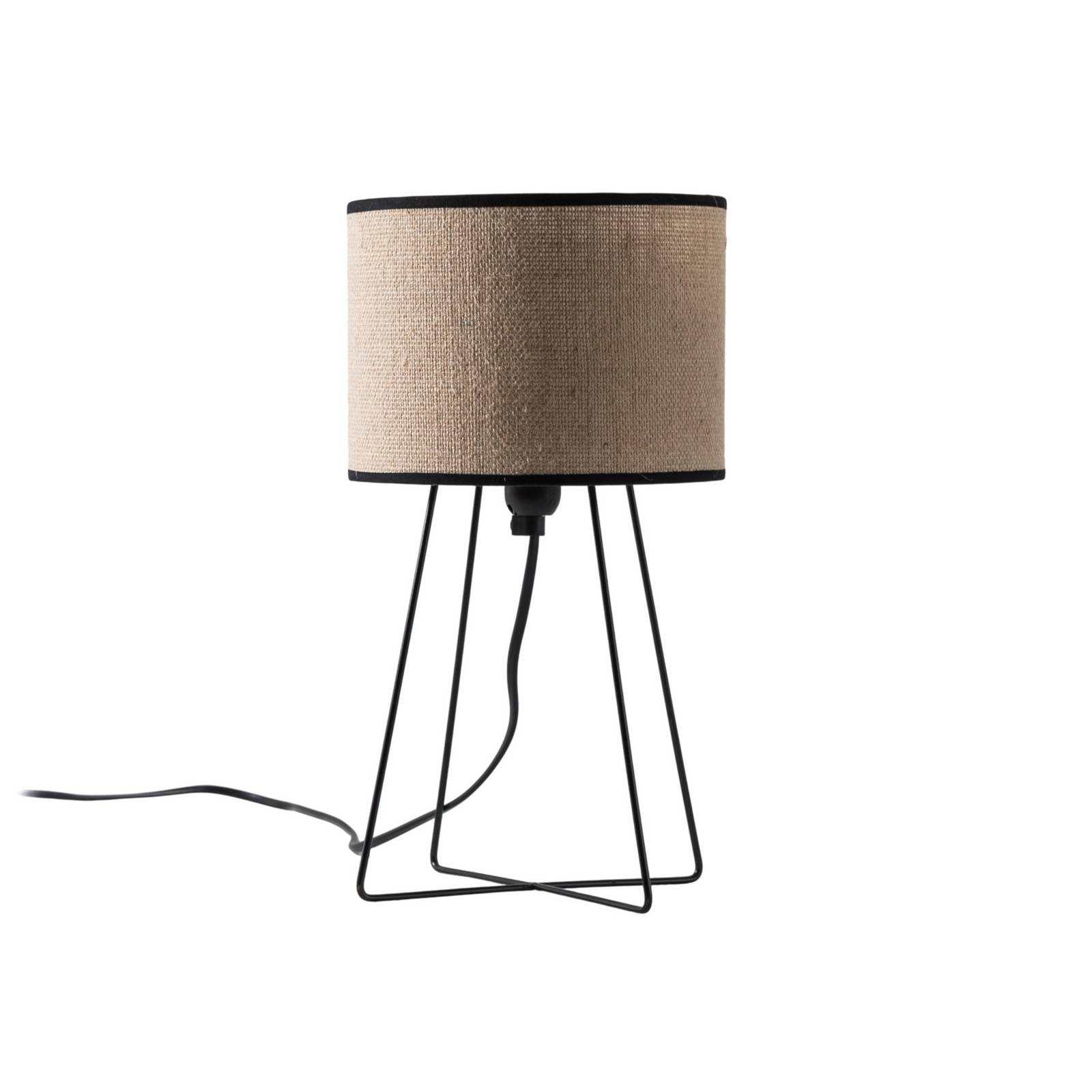 Tischleuchte Trixi mit Drahtgestell braun/ schwarz, Stoff