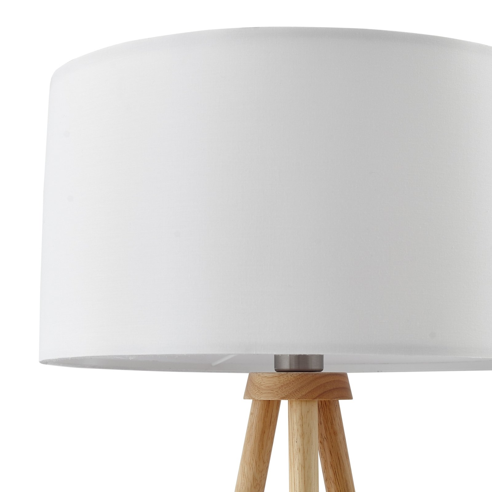 Lindby Adamio floor lamp, white, fabric, Ø 45.5 cm