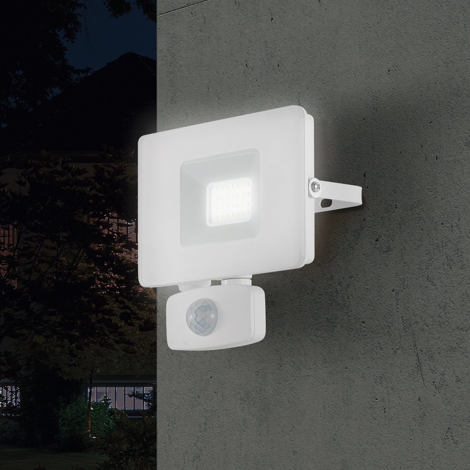 Spot d'extérieur LED Faedo 3 capteur, blanc, 20 W
