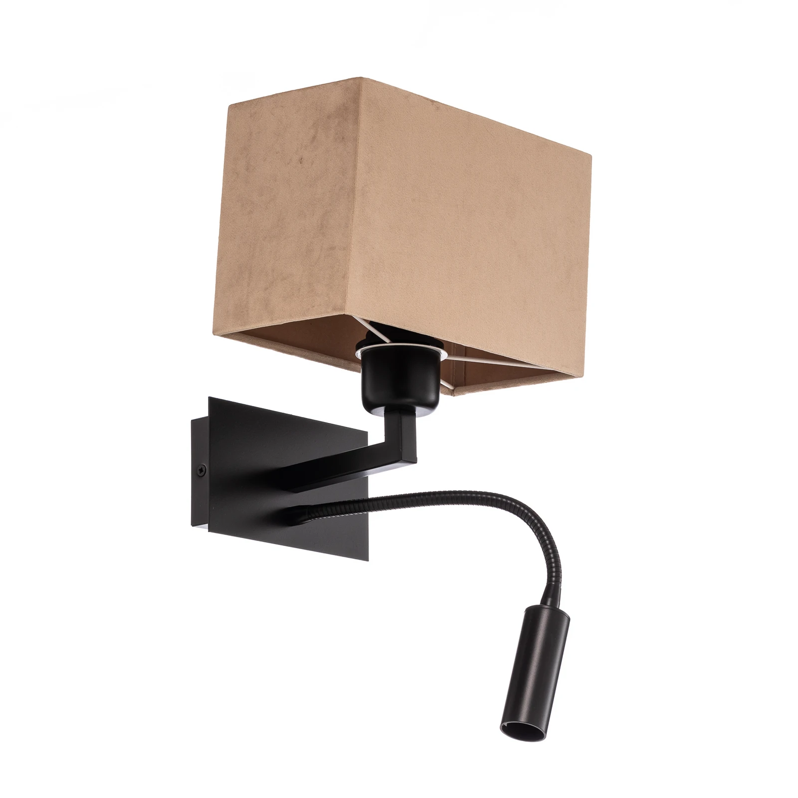 Sienas lampa Harry, taisnstūra forma, melna/melnā/bēša