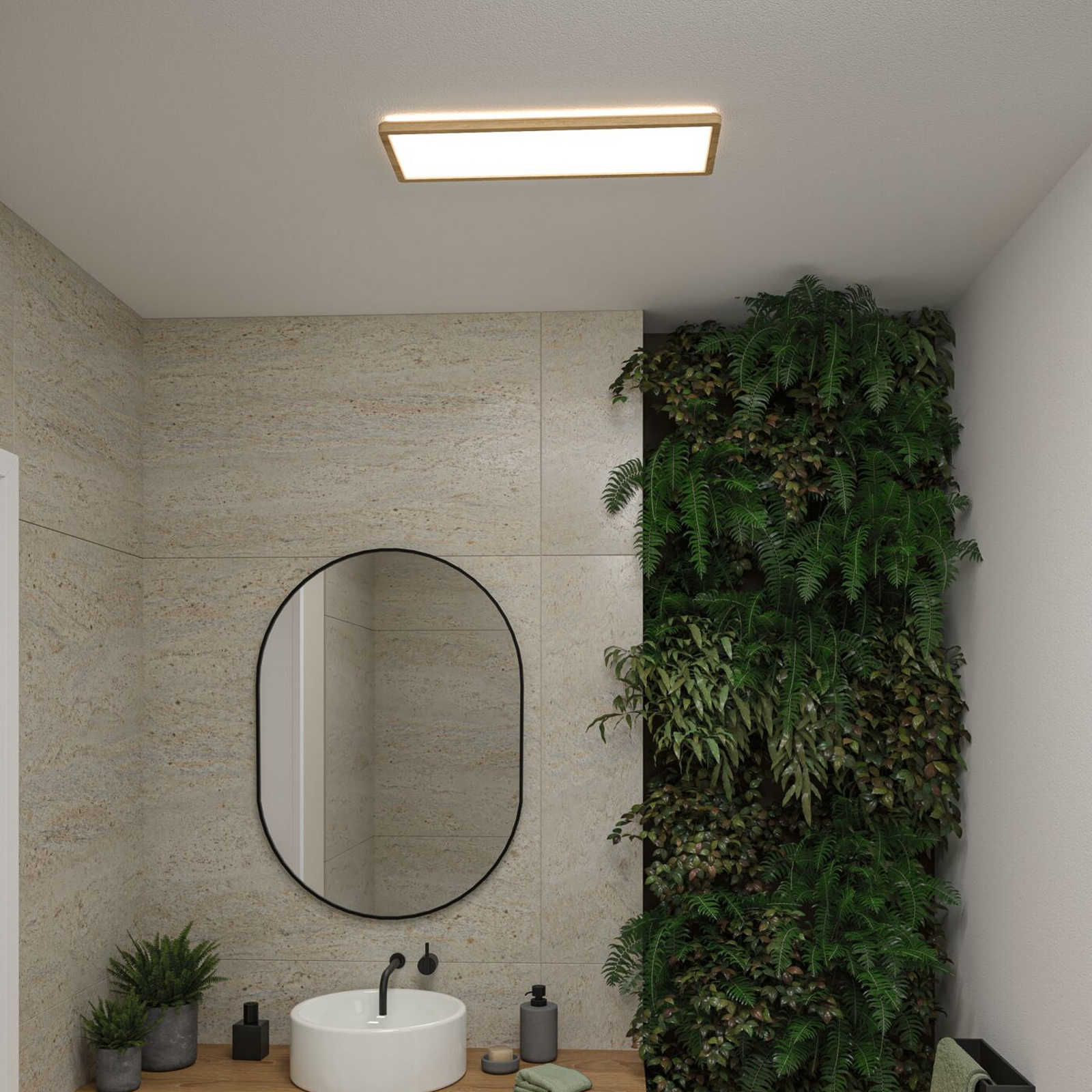 Paulmann Atria Shine LED panel, fa színű, hossza 56 cm, IP44