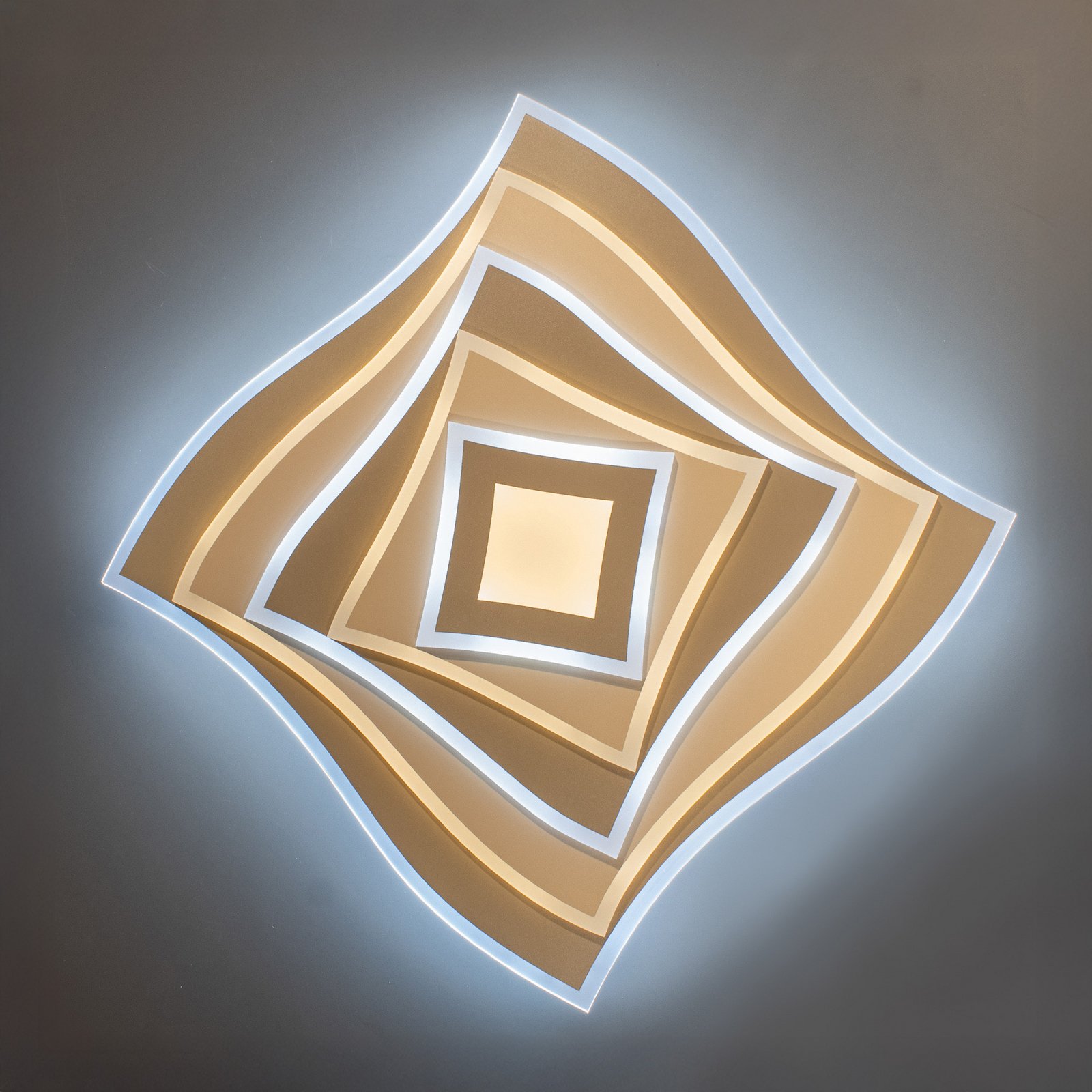 Lámpara LED de techo HERO, gris claro, 50 x 50 cm, control remoto CCT atenuable Lámpara LED de techo HERO, gris claro, 50 x 50 cm, control remoto CCT atenuable