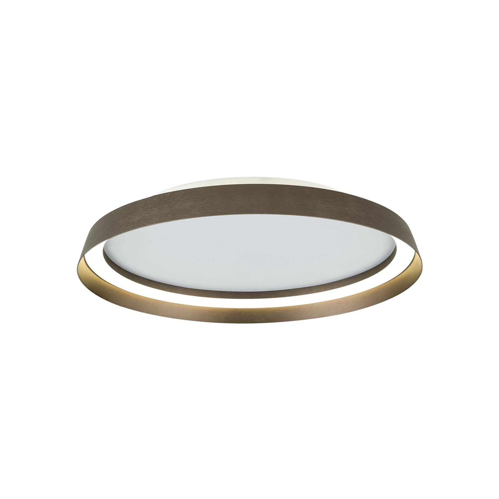 LED stropní svítidlo Manta, Ø 45 cm, hliník/bronz, hliník, nahoru/dolů