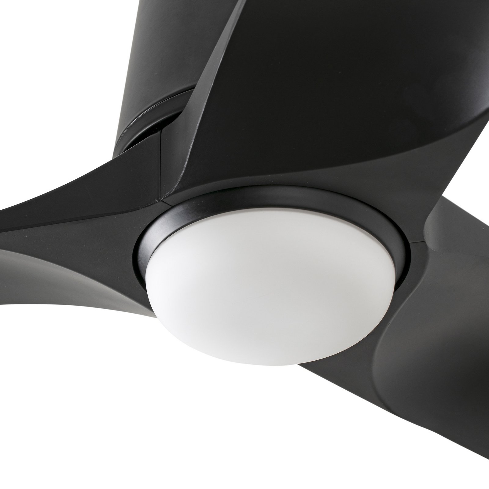 LED ceiling fan Hey, black, DC, quiet, Ø 90 cm, CCT