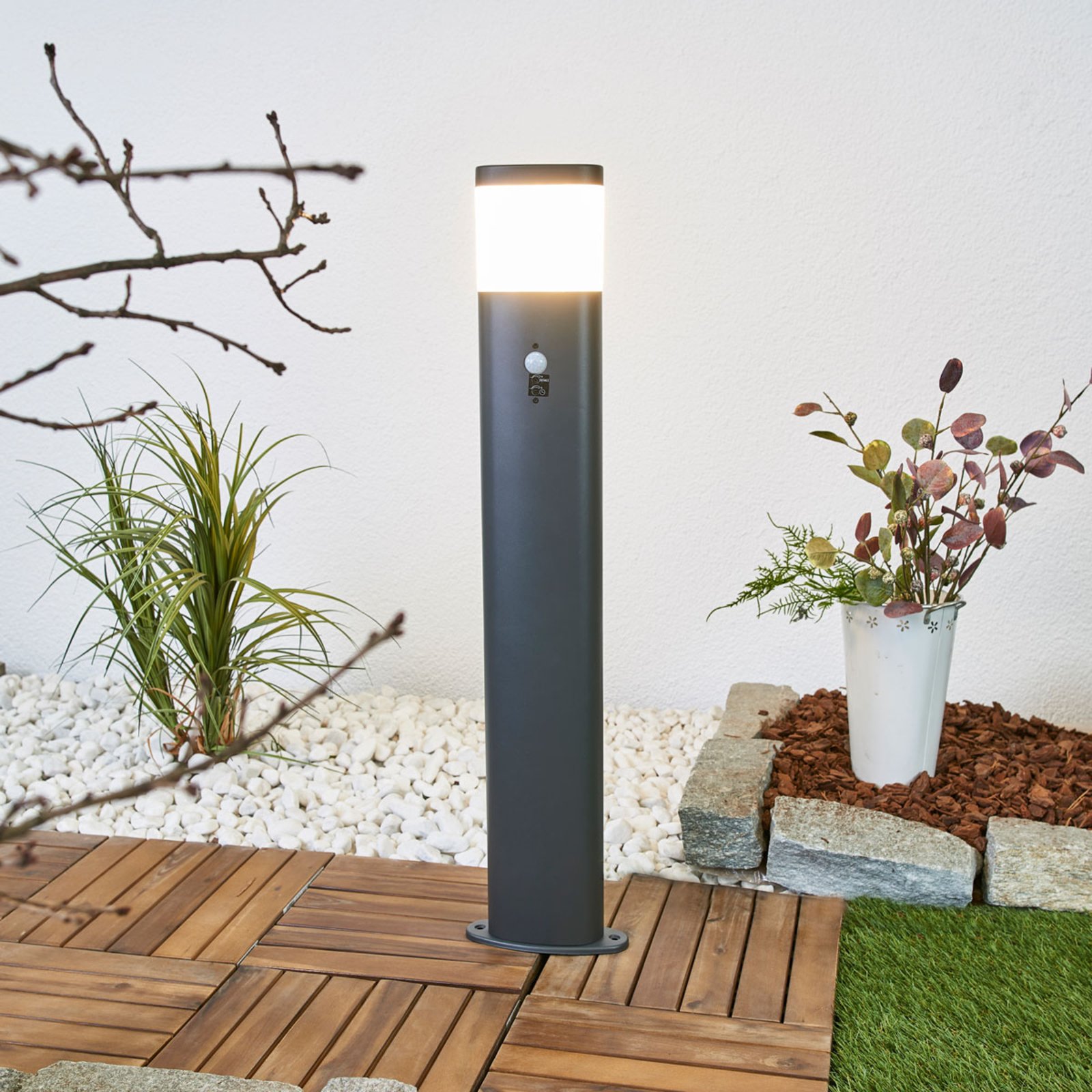 Marius LED Tuinlamp w/Sensor Dark Grey - Lindby