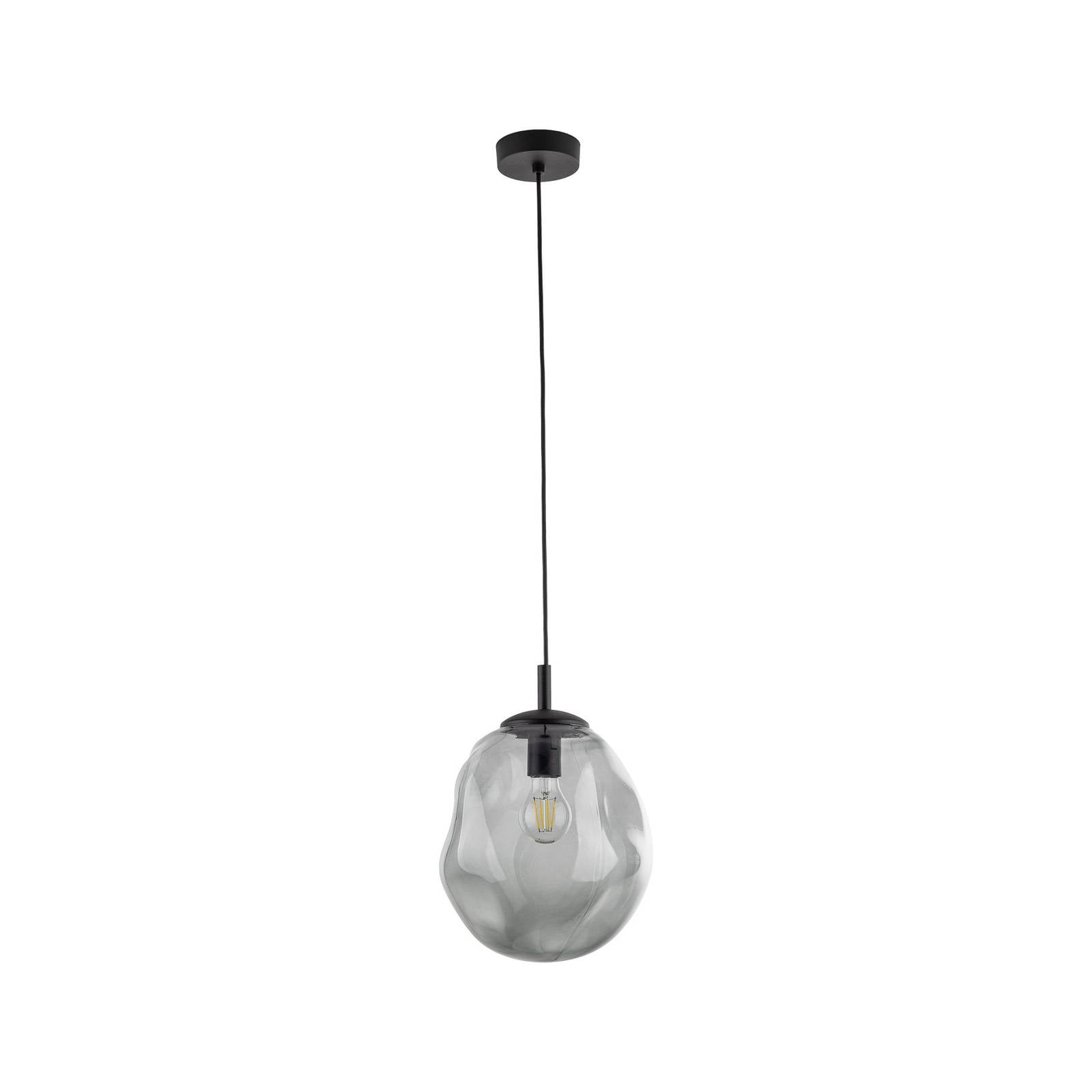Hängeleuchte Sol Mini, Glas, Ø 25 cm, schwarz/grafitgrau