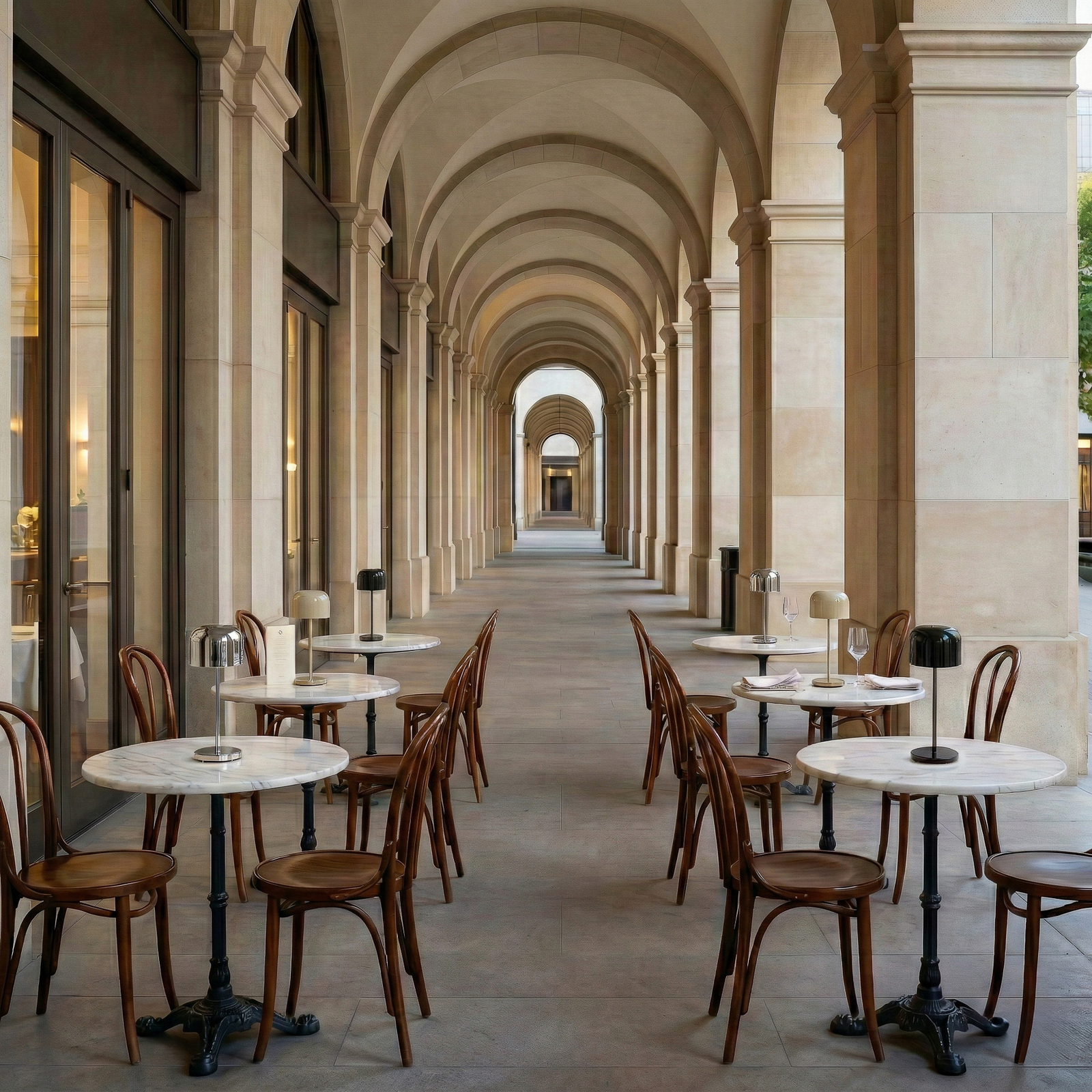 Lampă de birou cu LED-uri Quill, crom/bej/negru, stație de încărcare pentru 6