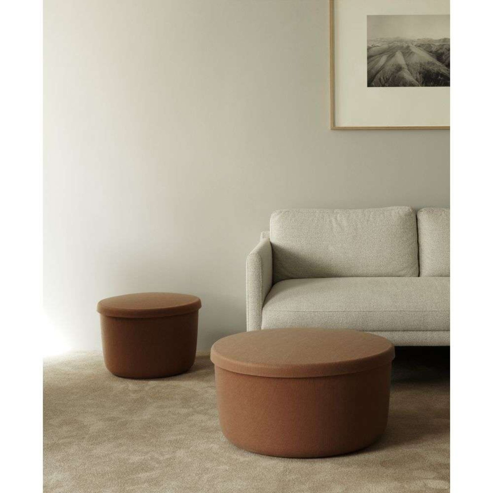 Hide Storage Pouf Large Brown - Normann Copenhagen