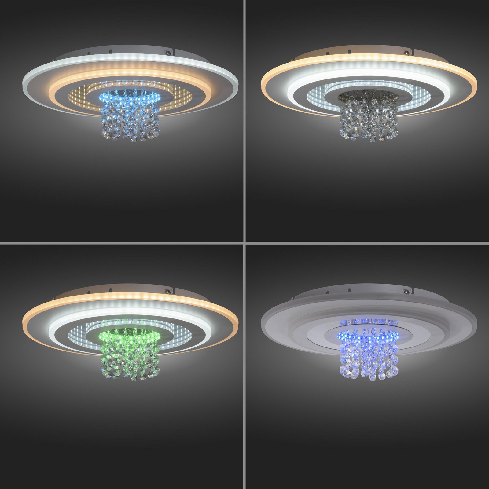 JUST LIGHT. LED plafondlamp Tolago RGB, CCT, wit, afstandsbediening