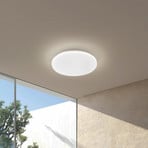 Lindby LED luz de teto exterior Kirkola, 4000 K, Ø 26 cm, branco