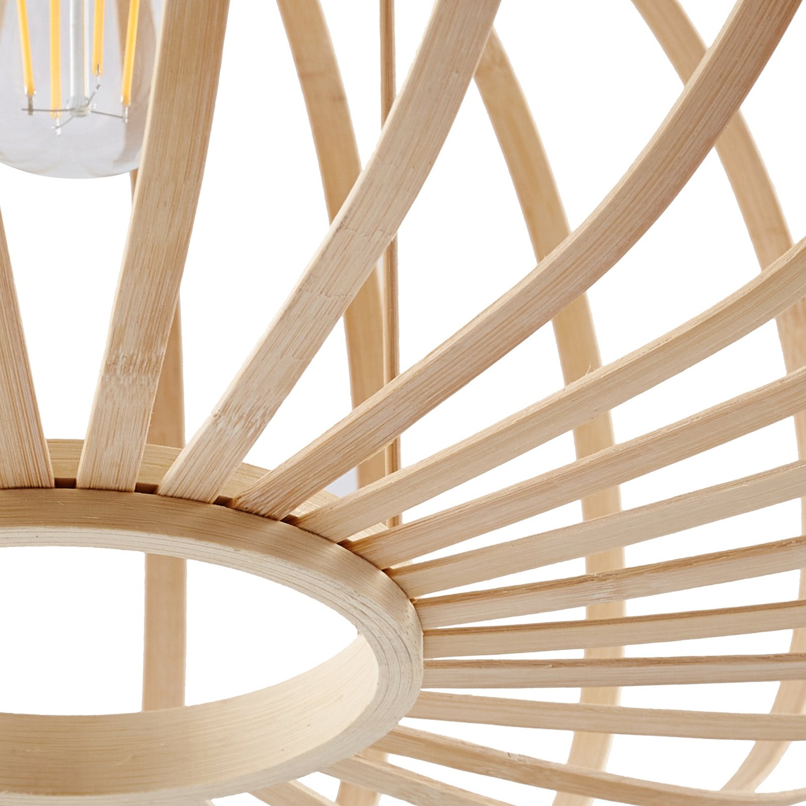 Lindby pendant light Lielle, natural bamboo, Ø 50 cm